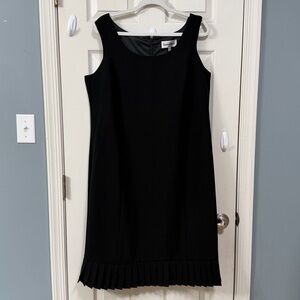 Danny Nicole modest neckline straight pleated hemline black dress church office